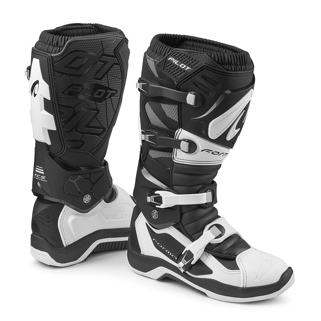 motocross boots Forma Pilot latest offroad boots in black white