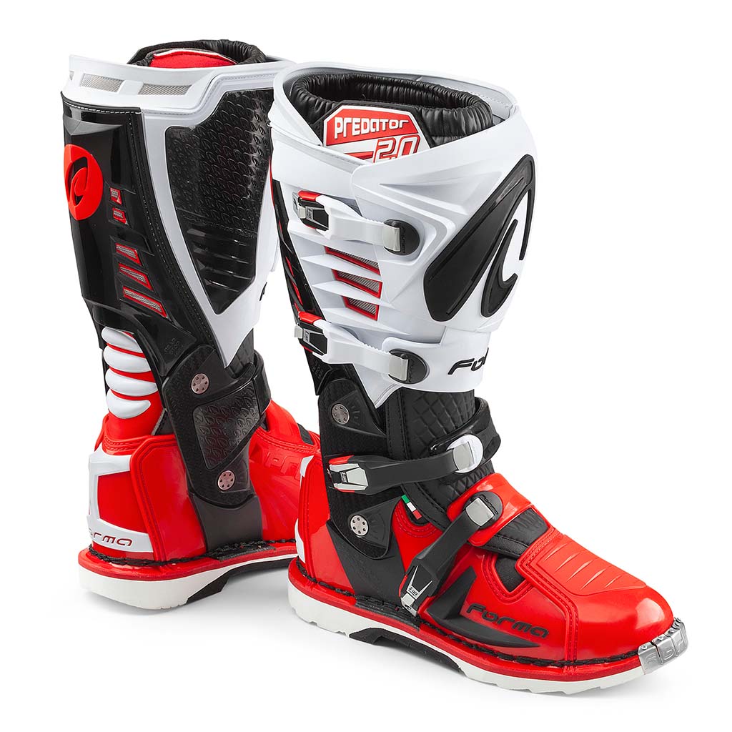 motorcycle boots | Forma Predator 2.0 white red motocross offroad