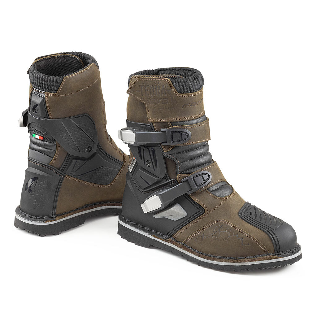 motorcycle boots | Forma Terra Evo Low brown adventure dual best