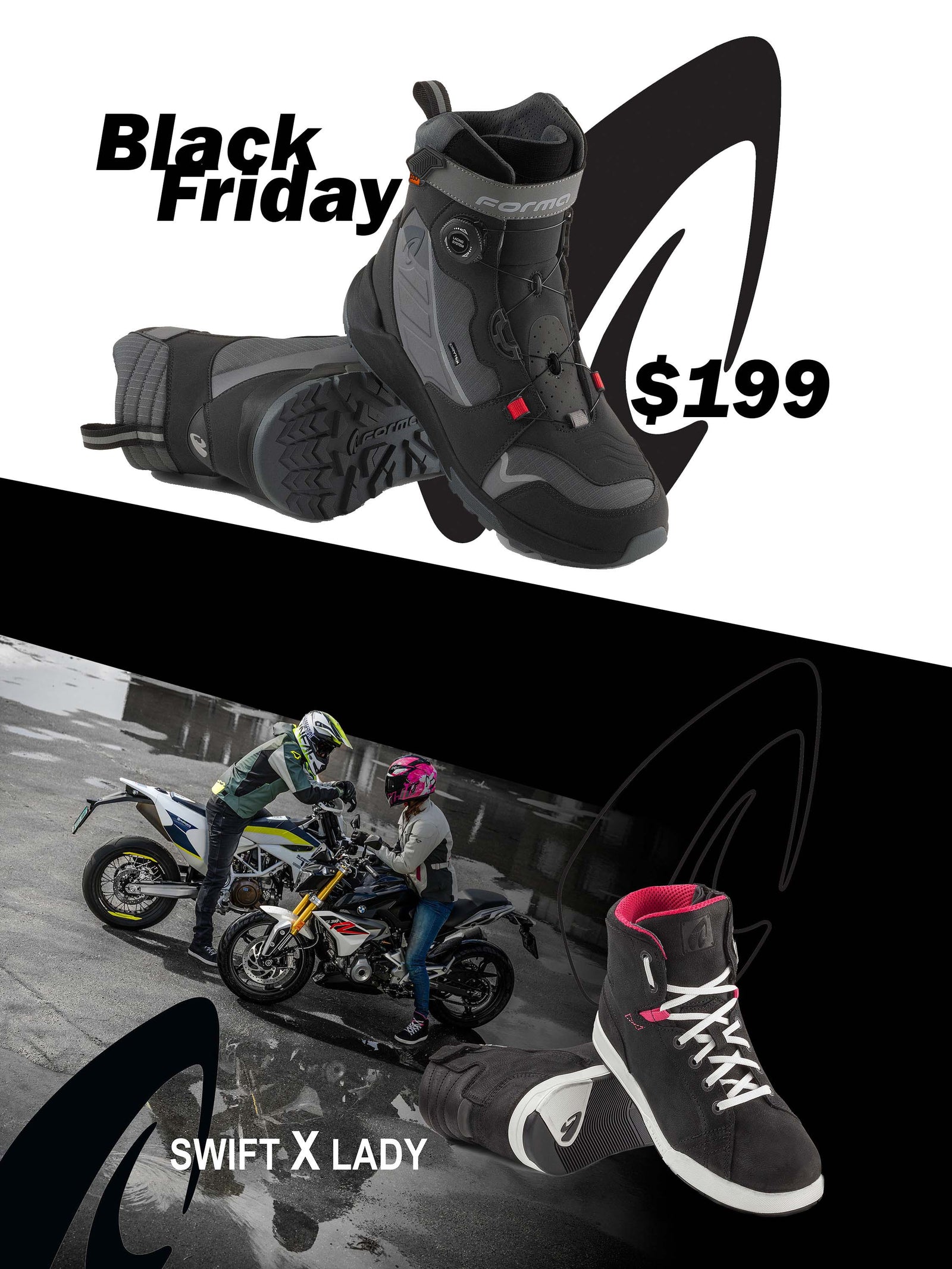 Forma motorcycle boots, Black Friday, touring adventure shoes footwear riding alpine tech gear usa 
