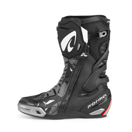 Forma phantom boots flow motorcycle  black footwear motoamerica motogp gear tech track street road alpine home main support 